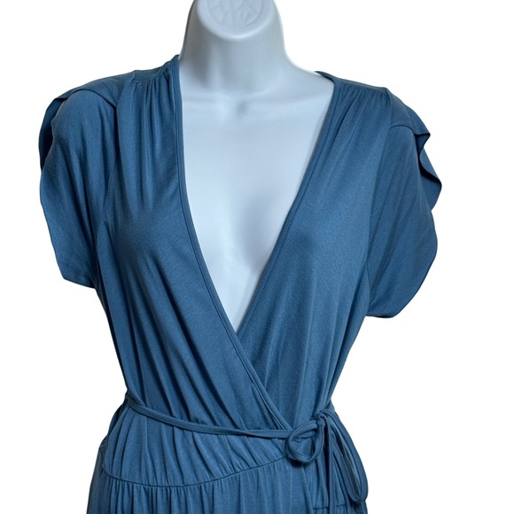 Rachel Pally Perpetua Dress Moonflower Blue Wrap Maxi Size S - Picture 4 of 8